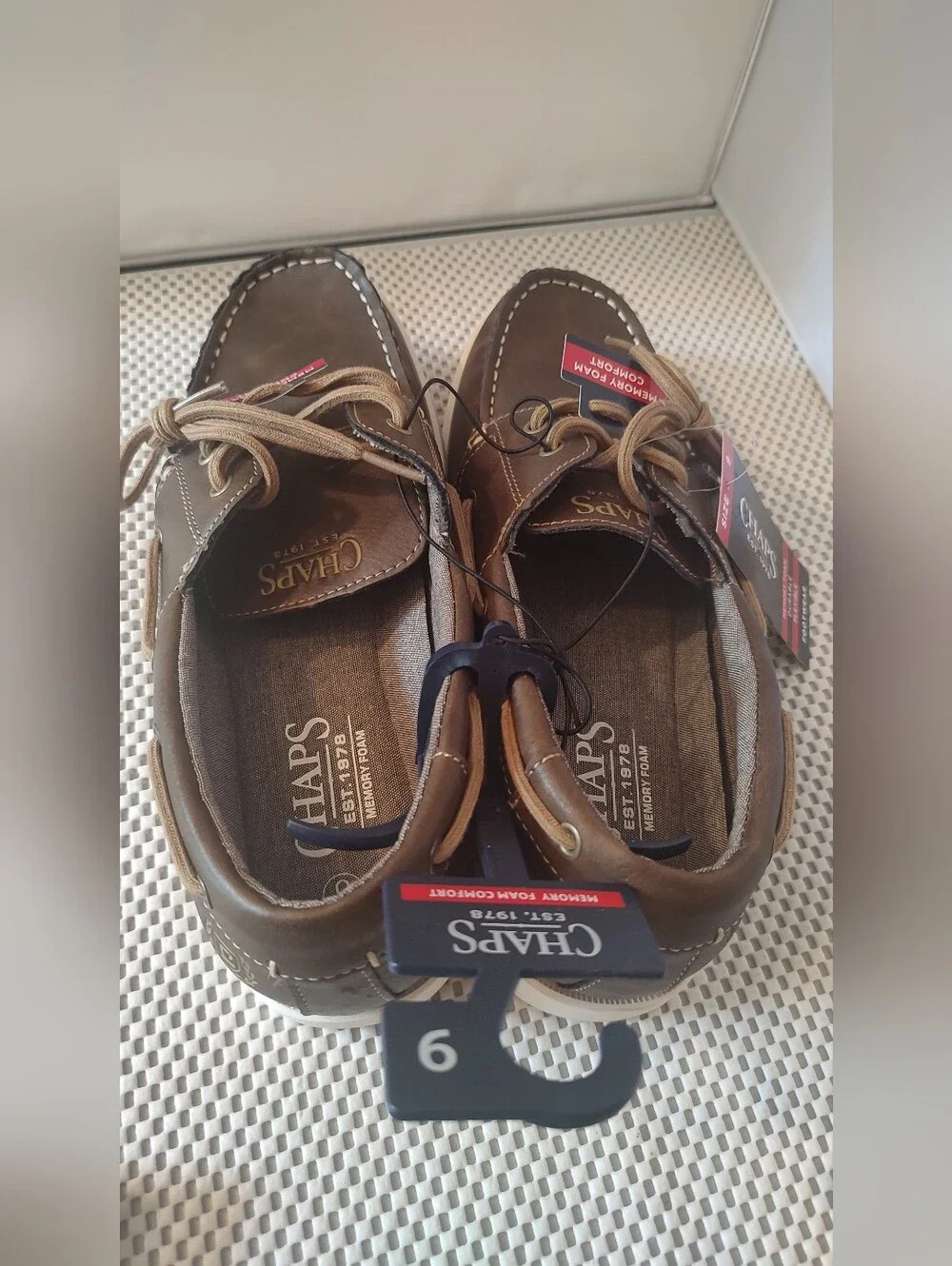 Chaps Men's Size 9 Benny Boat Shoe NWT Cognac Brown Shoes